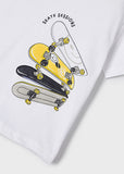 Mayoral - Witte T-shirt met skateboarden