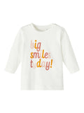 Name it - Witte T-shirt met lange mouwen 'big smiles today'