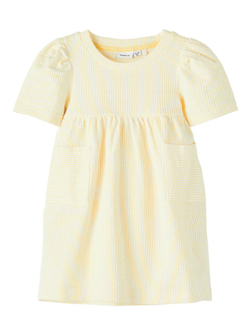 Name it - Geel/wit gestreepte jurk